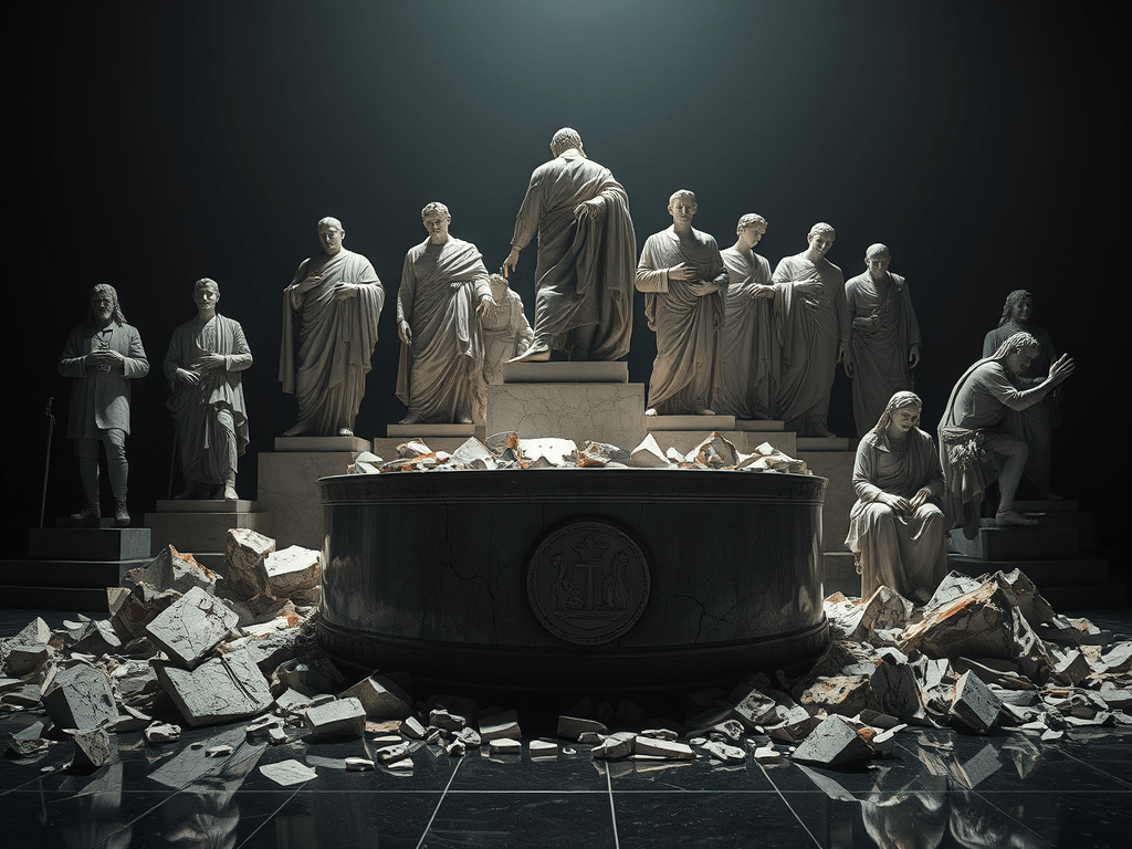 When Gods Bleed: The Shattered Pedestals We Built and Believed In 🩸🪞