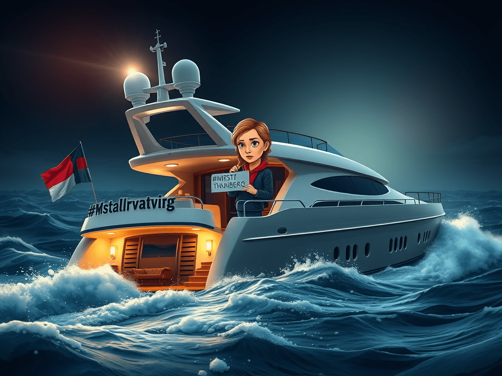 Virtue Floats: Greta, Gaza, and the Yacht of Empty Gestures&nbsp;🚤🌍