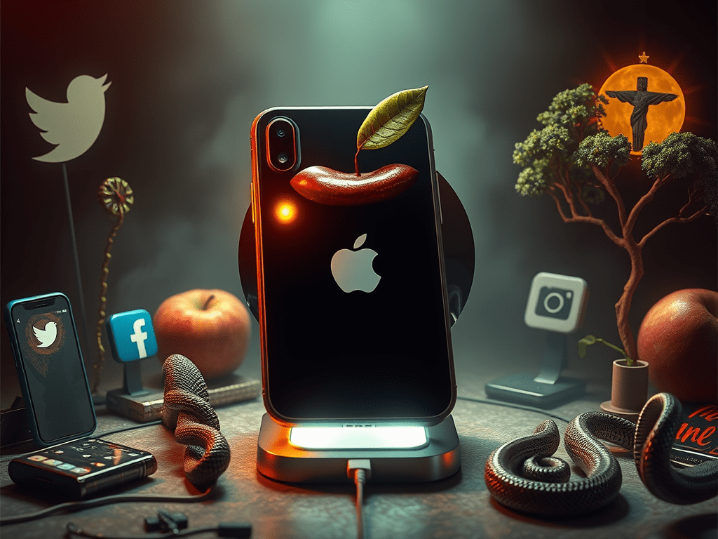 🍎 Genesis Reloaded: The Forbidden Phone and the Cult of the Black Apple&nbsp;🐍📱